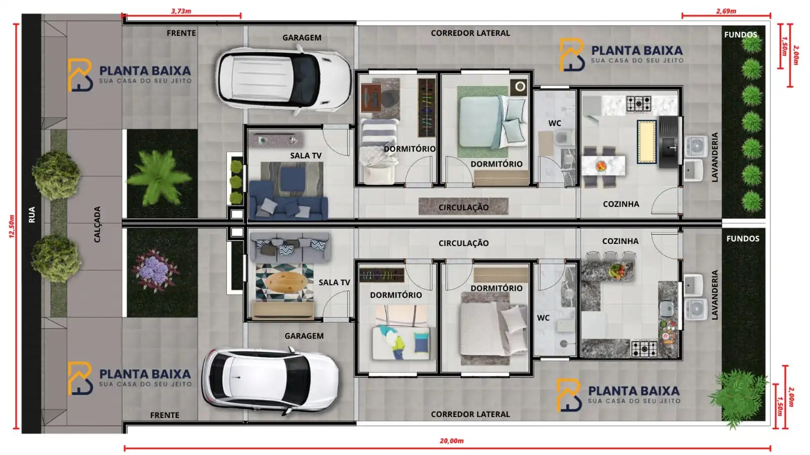 planta de casas Geminadas
