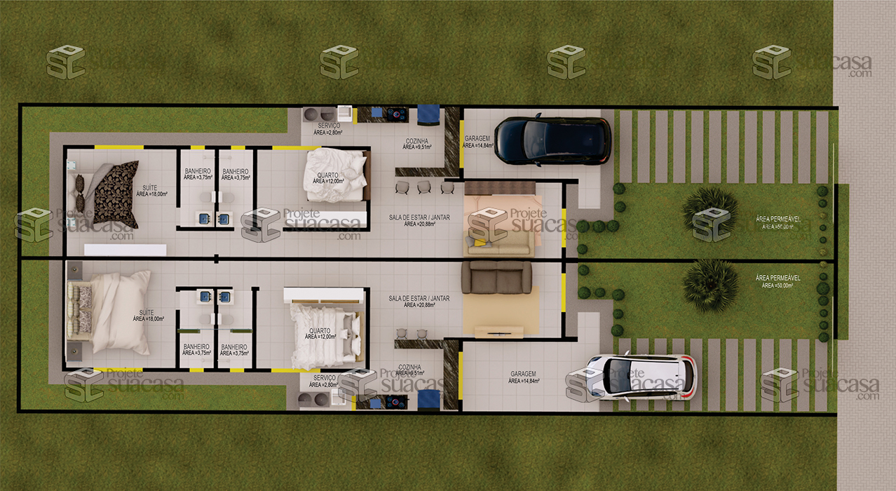 planta de casas Geminadas