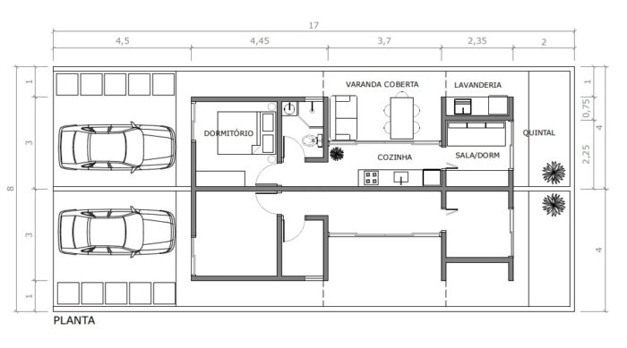 planta de casas Geminadas