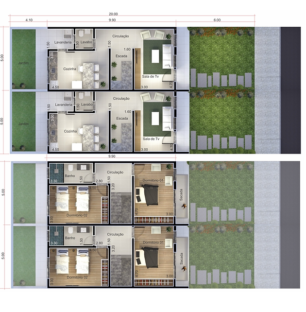 planta de casas Geminadas