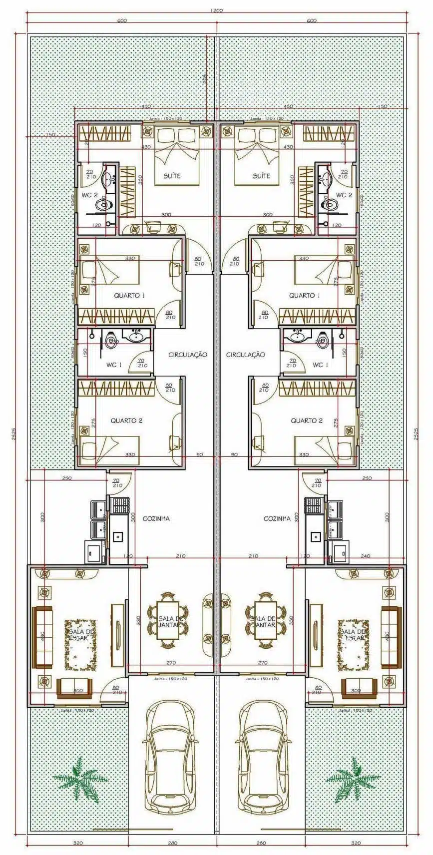 planta de casas Geminadas