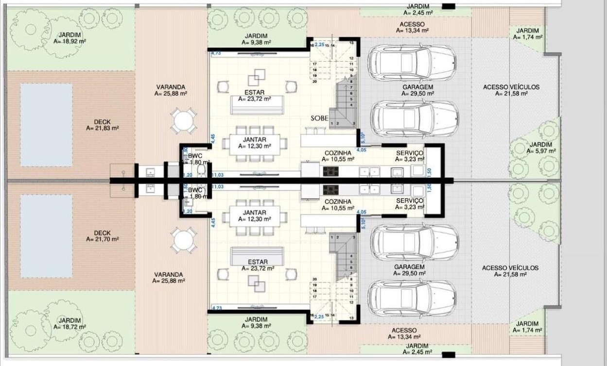 planta de casas Geminadas