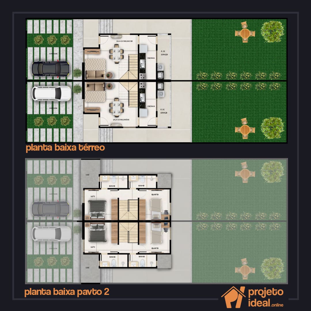 planta de casas Geminadas