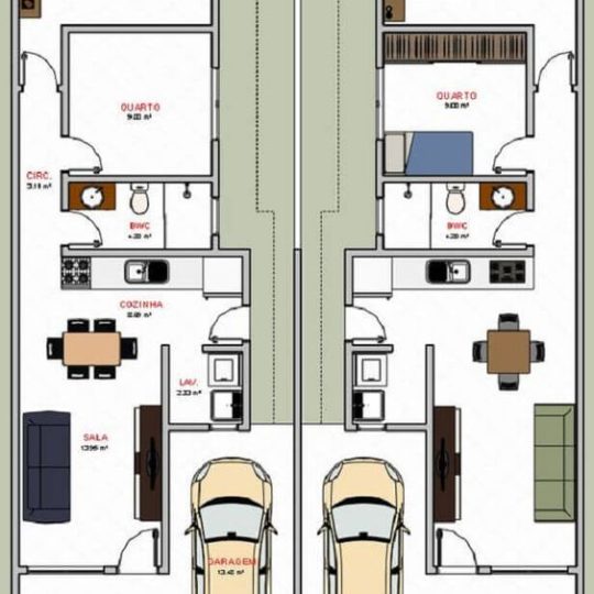 planta de casas Geminadas