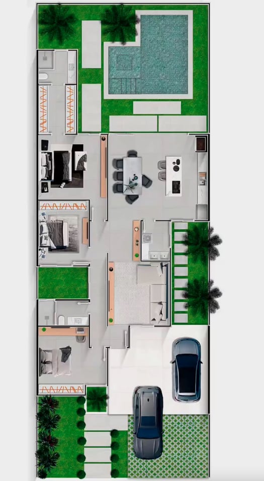 planta de casas Geminadas