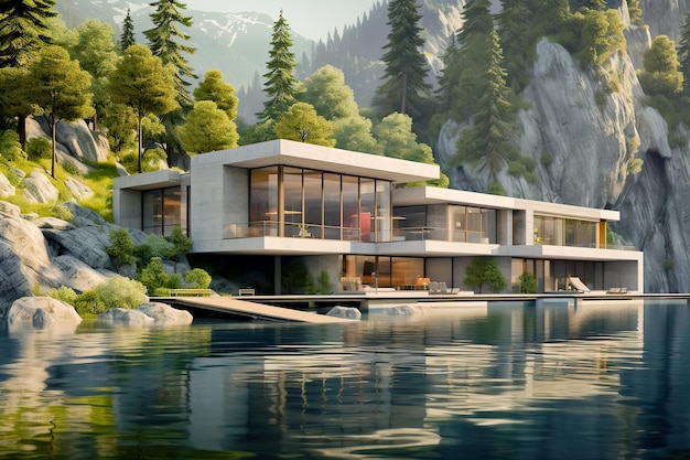 Casa De Concreto E Vidro