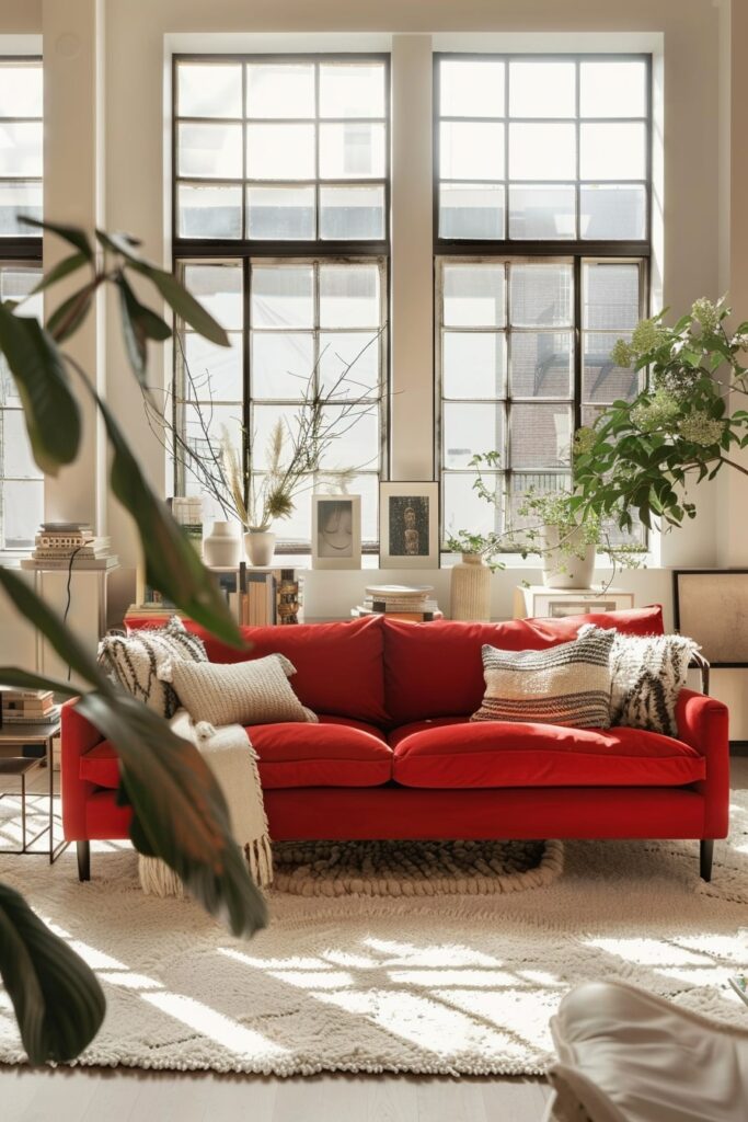 ideias-de-decoracao-de-sala-com-sofa-vermelho