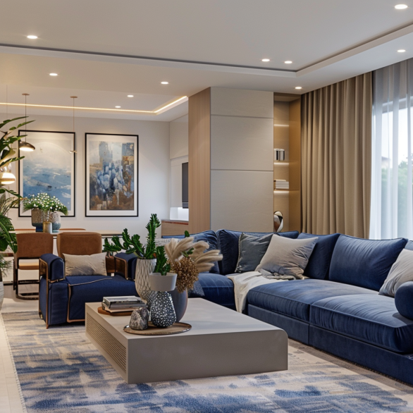 ideias-de-decoracao-de-sala-com-sofa-azul