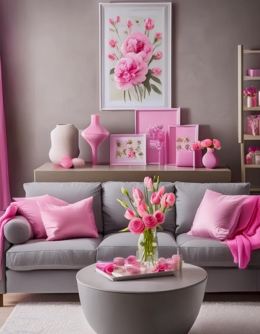 ideias-de-decoracao-de-sala-rosa-e-cinza