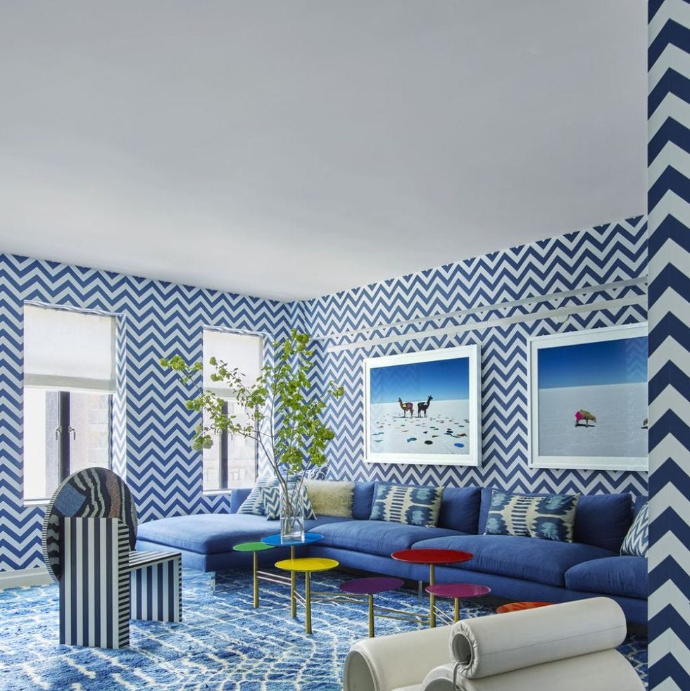 ideias-de-decoracao-de-sala-com-papel-de-parede