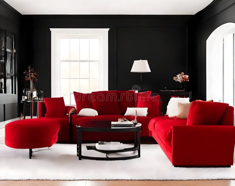 ideias-de-decoracao-de-sala-com-sofa-vermelho
