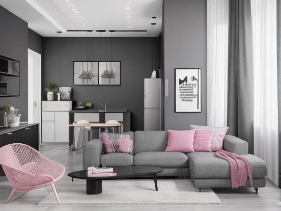 ideias-de-decoracao-de-sala-rosa-e-cinza