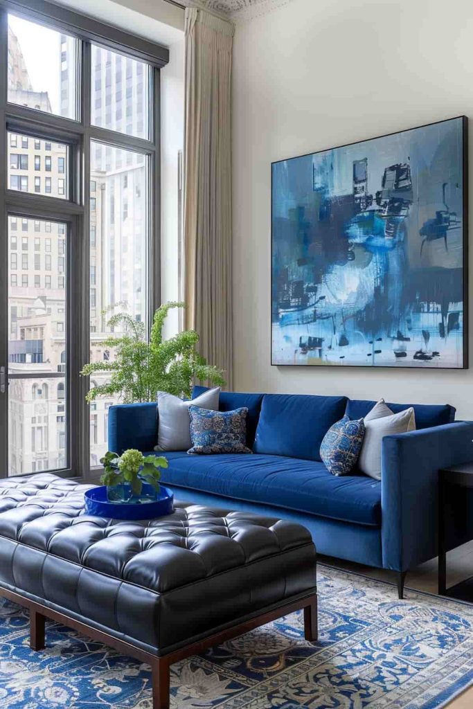 ideias-de-decoracao-de-sala-com-sofa-azul