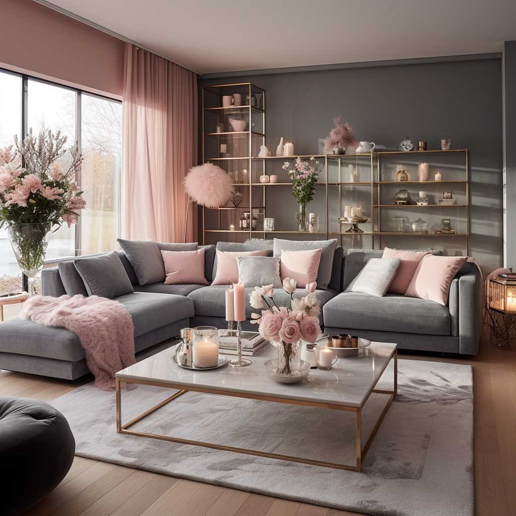 ideias-de-decoracao-de-sala-rosa-e-cinza