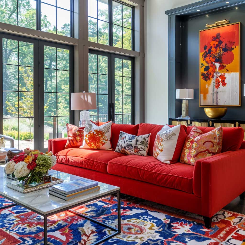 ideias-de-decoracao-de-sala-com-sofa-vermelho