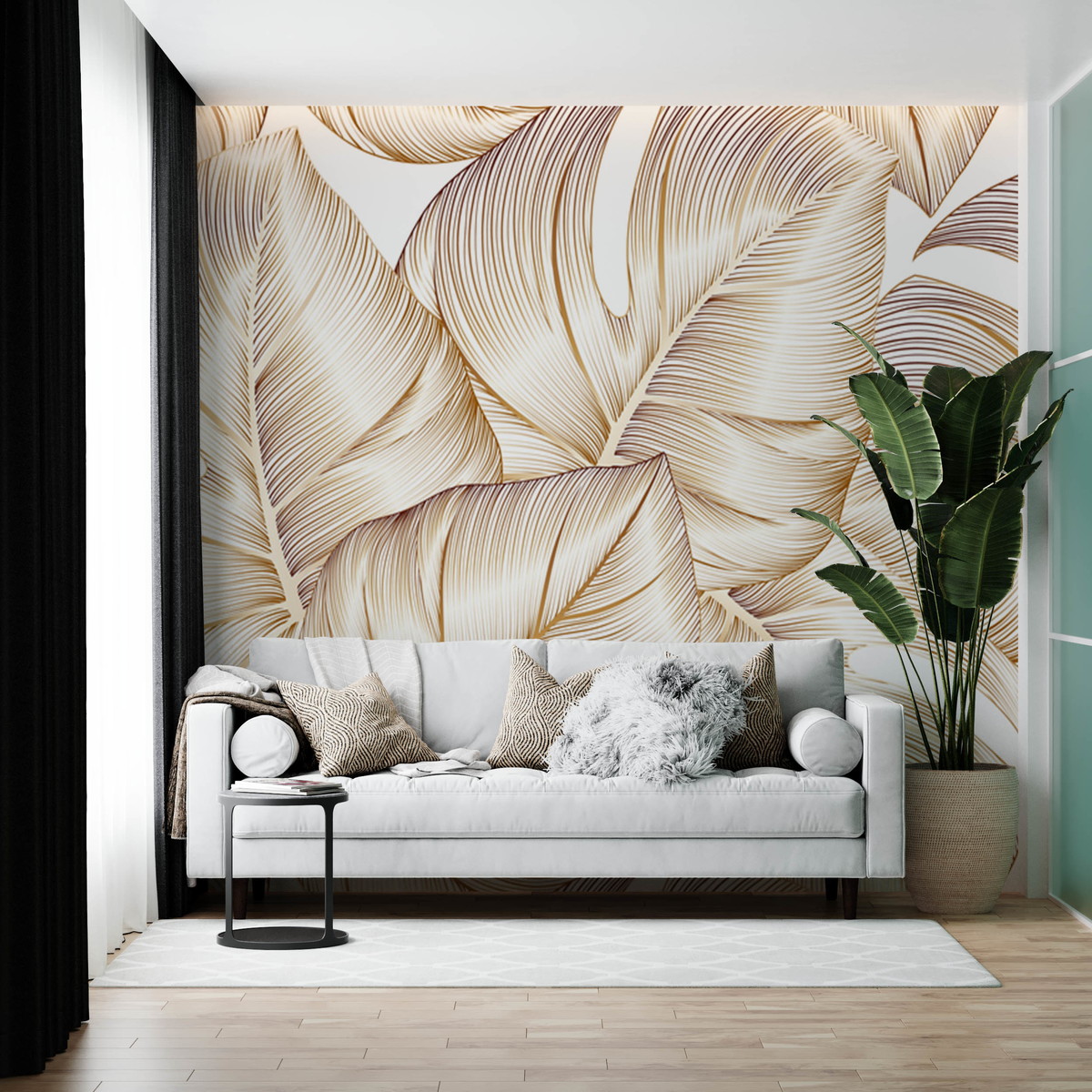 ideias-de-sala-decorada-papel-de-parede