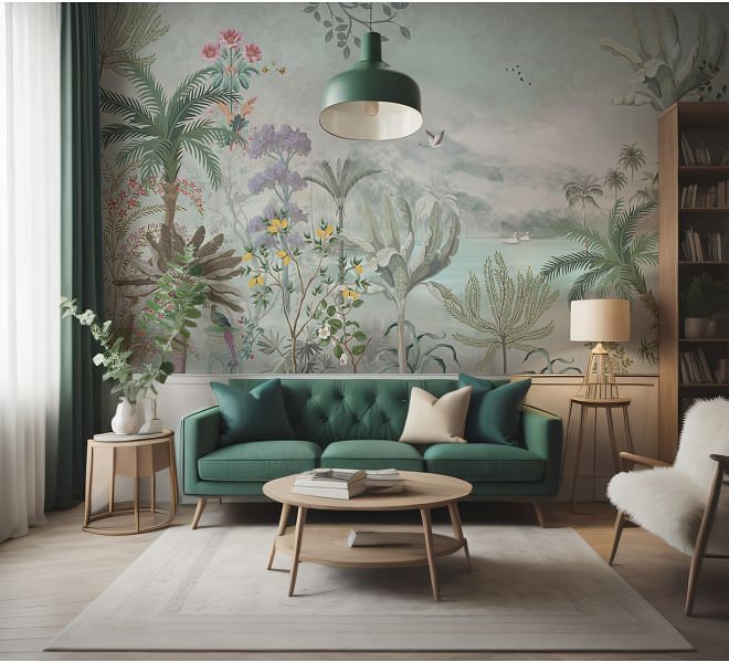 ideias-de-decoracao-de-sala-com-papel-de-parede