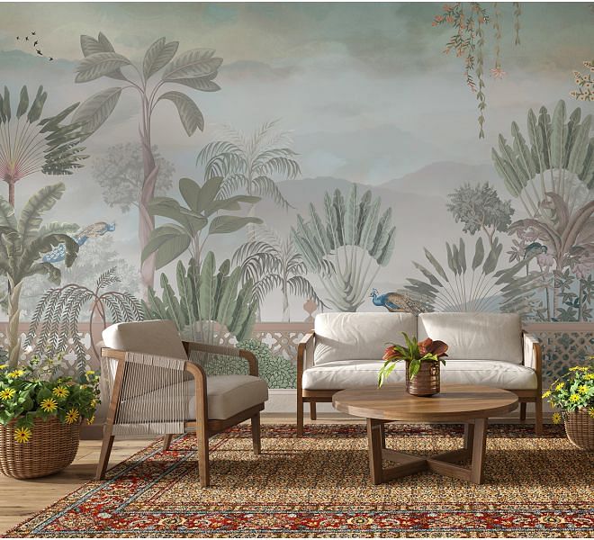 ideias-de-decoracao-de-sala-com-papel-de-parede