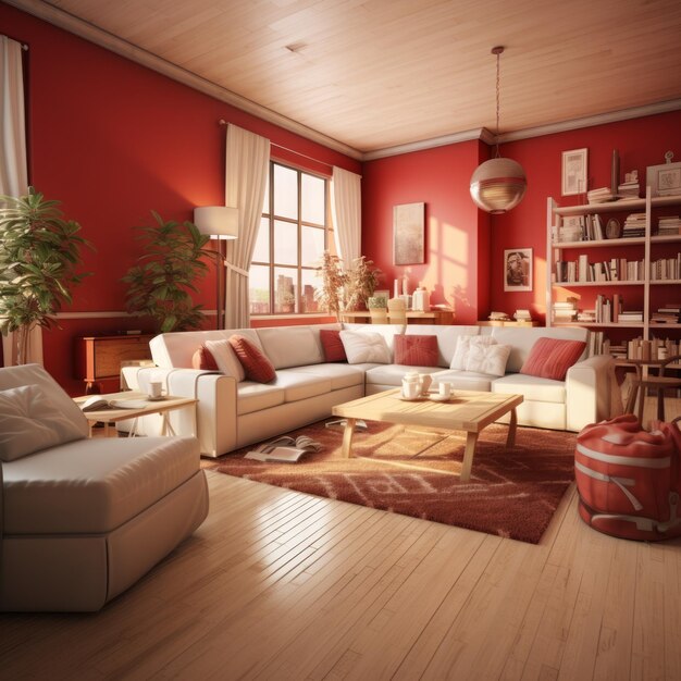 ideias-de-decoracao-de-sala-com-sofa-vermelho
