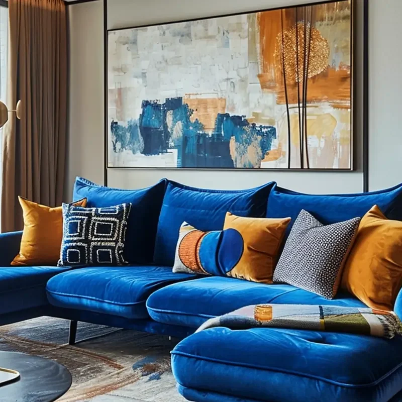 ideias-de-decoracao-de-sala-com-sofa-azul
