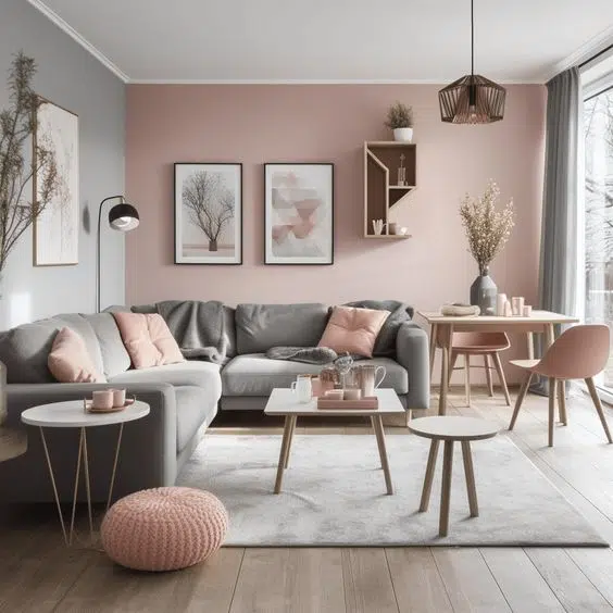 ideias-de-decoracao-de-sala-rosa-e-cinza