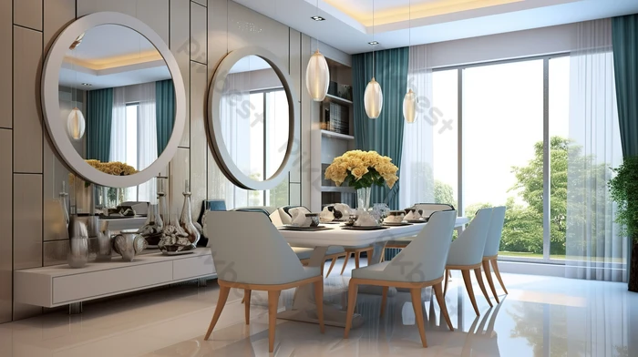 ideias-de-decoracao-de-sala-jantar-com-espelho