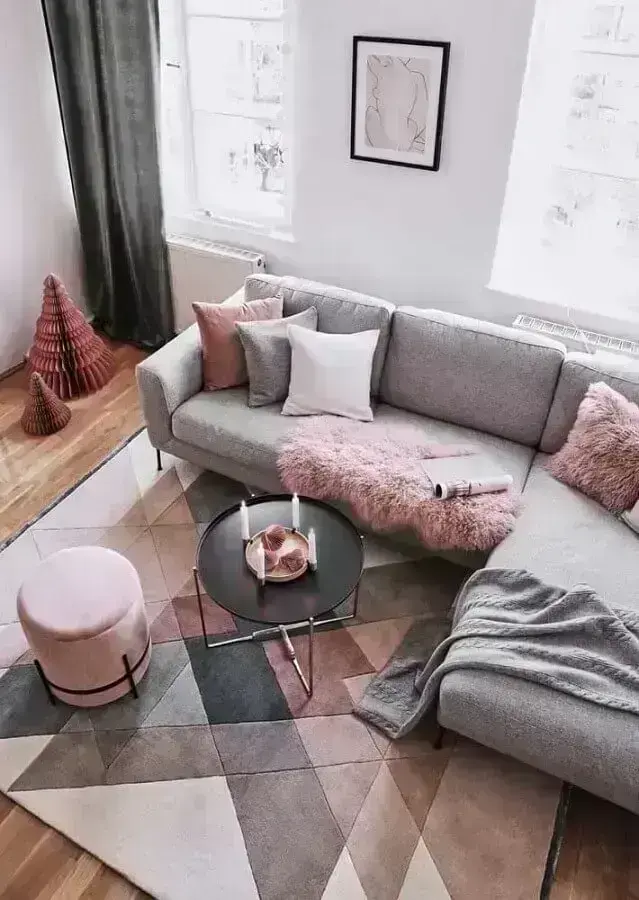 ideias-de-decoracao-de-sala-rosa-e-cinza