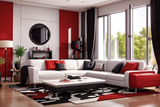 ideias-de-decoracao-de-sala-com-sofa-vermelho
