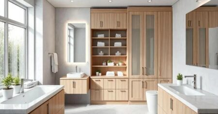 Banheiros com Armário Planejado: Organização com Elegância Banheiros com armário planejado