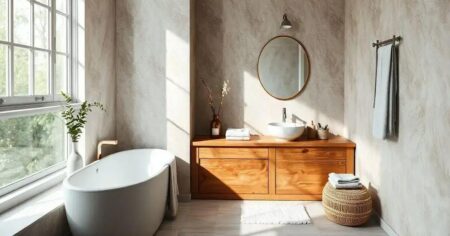 Banheiros com Bancada de Madeira: Estilo Aconchegante e Natural Banheiros com bancada de madeira