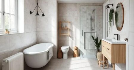 Banheiros com Decoração Escandinava: Simplicidade e Conforto Nórdico Banheiros com decoração escandinava