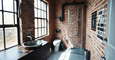 Banheiros com Decoração Industrial: Estilo Urbano e Moderno Banheiros com decoração industrial