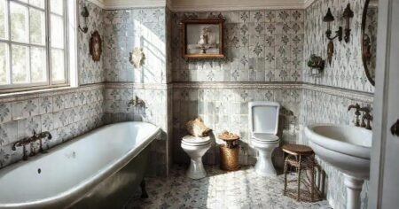 Banheiros com Decoração Vintage: Charme e Sofisticação Retrô Banheiros com decoração vintage