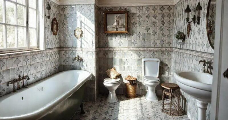 Banheiros com decoração vintage