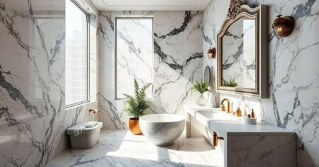 Banheiros com Mármore: Luxo Atemporal para o Seu Ambiente Banheiros com mármore