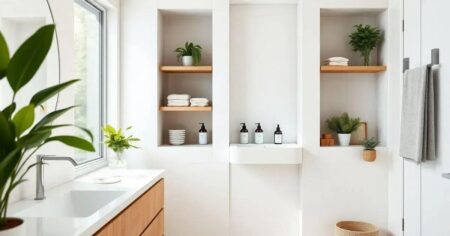 Banheiros com Nichos: Organização e Design em Harmonia Banheiros com nichos