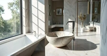 Banheiros com Pia Esculpida: Design Único e Sofisticação Banheiros com pia esculpida