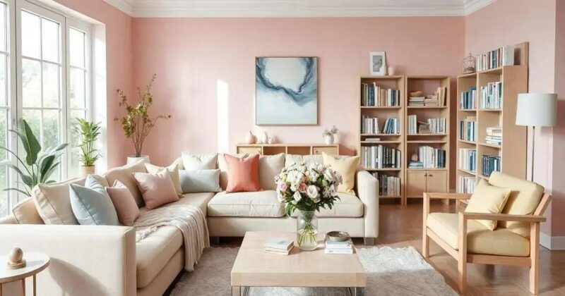 Decoração de Sala de Estar com Cores Pastel: Suavidade e Elegância no Ambiente Decoração de sala de estar com cores pastel