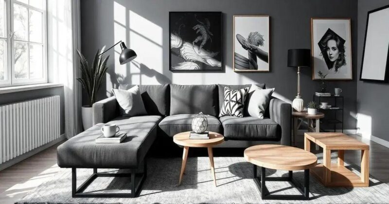 Decoração de Sala de Estar em Preto e Branco: Sofisticação em Contraste Decoração de sala de estar em preto e branco