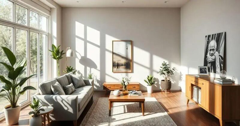 Iluminação natural na sala de estar