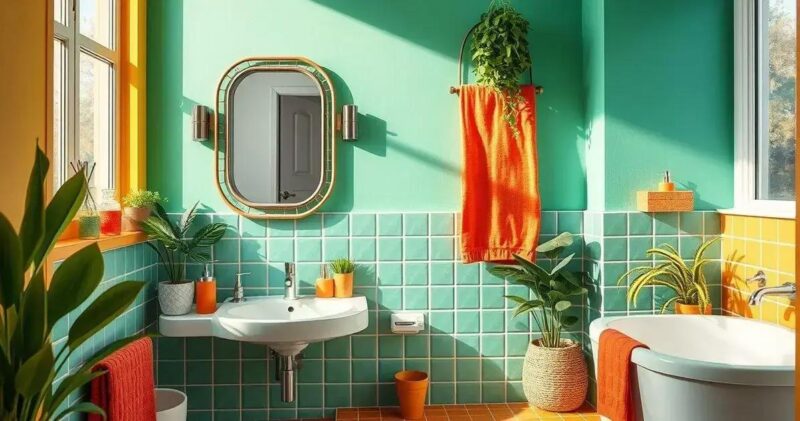 Banheiros com Cores Vibrantes: Alegria e Vida em Cada Detalhe Banheiros com cores vibrantes