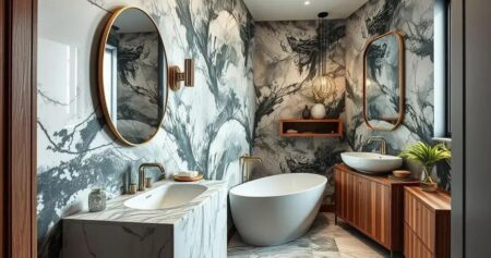 Banheiros com papel de parede