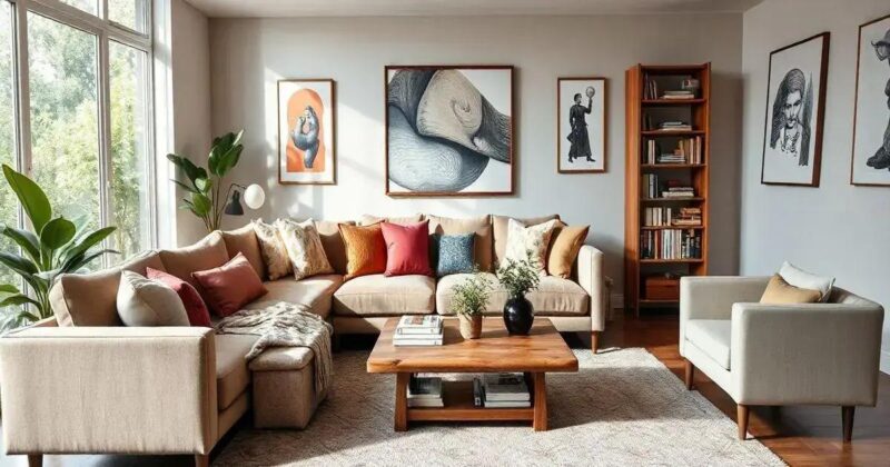 Decoração de sala de estar em casa