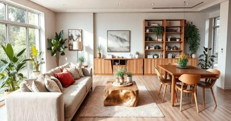 Decoração de sala de estar integrada