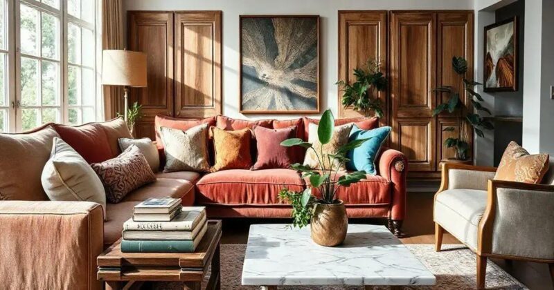 Texturas na decoração da sala de estar