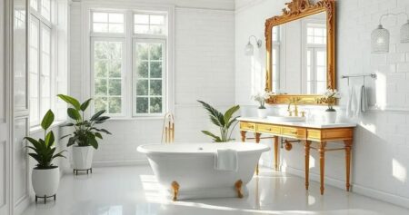 Ideias para um banheiro branco clássico. banheiro branco