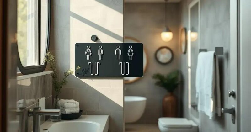 banheiro feminino placa