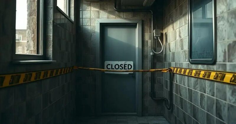 banheiro interditado