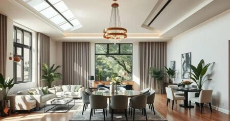 lustre para sala de jantar conjugada com sala de estar