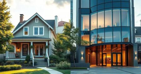 Quais são as diferenças entre arquitetura residencial e comercial